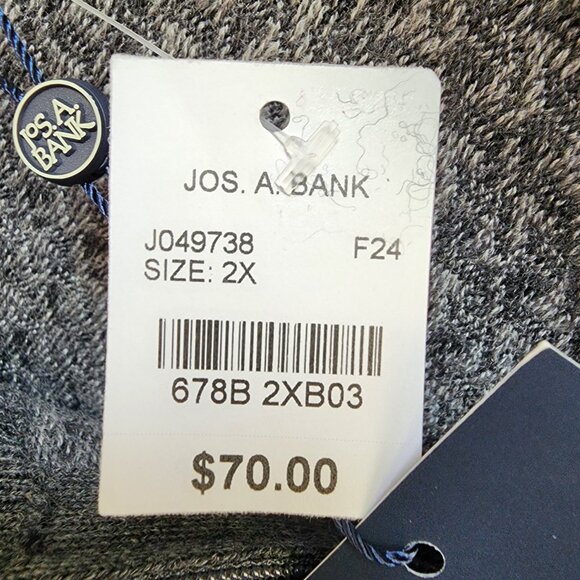 2XL Sweater Gray Jos A Bank Mock Neck Quarter Zip Mens New Merino Wool Blend Nwt - Picture 4 of 17